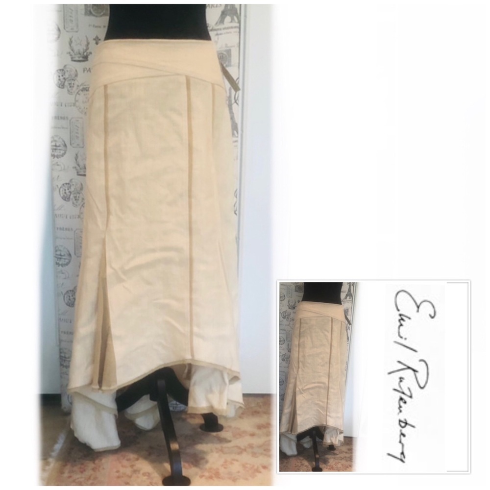 💯% LINEN DESIGNER EARL RATENBURG SKIRT